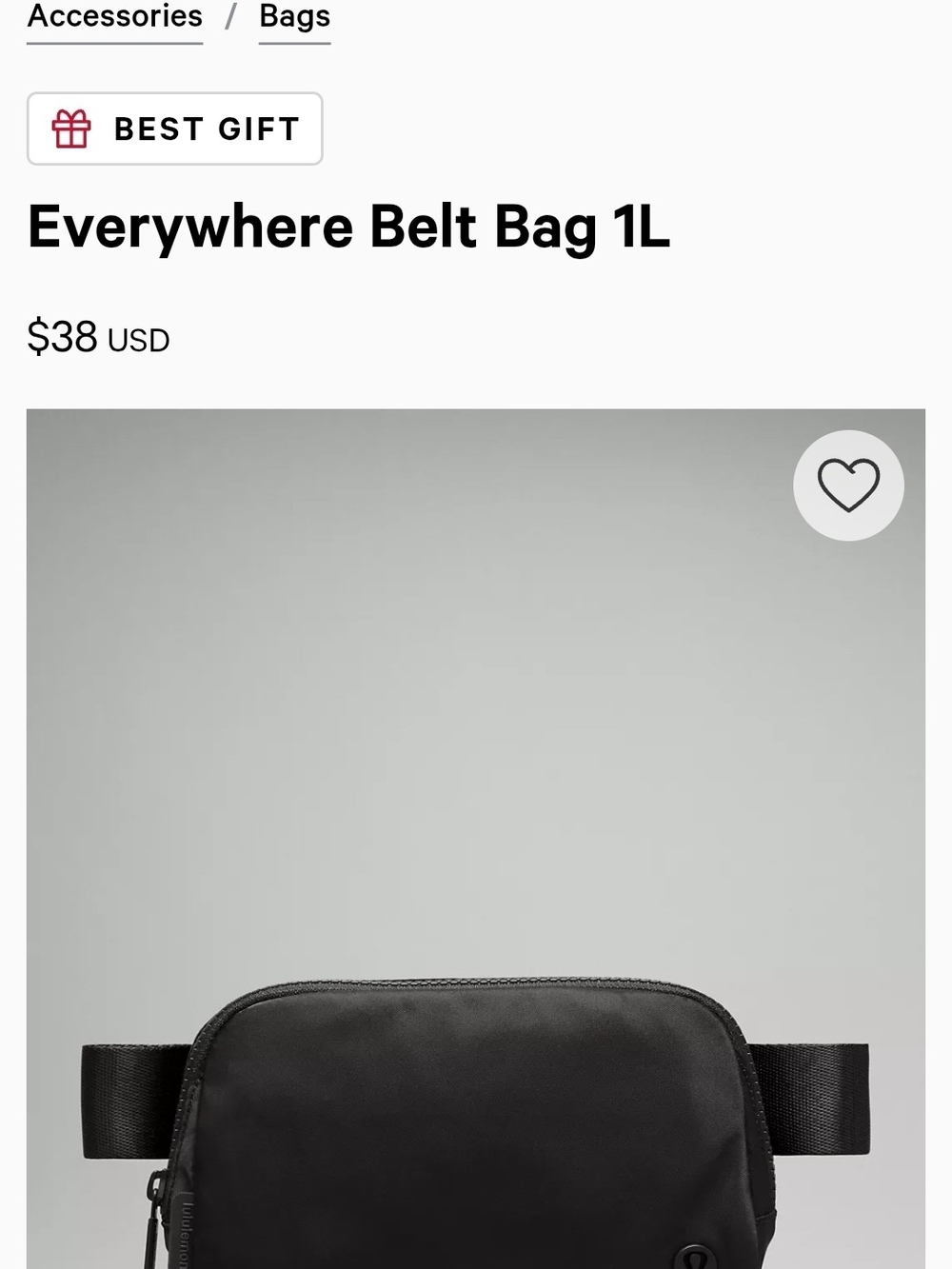 lululemon Everywhere Belt Bag 1L — Black